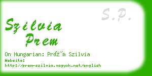 szilvia prem business card